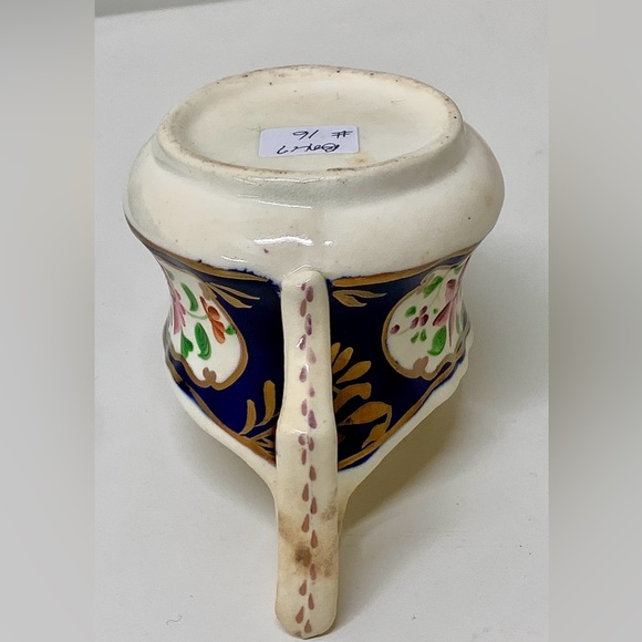 19th Century Gaudy Welsh Columbine Pattern Hand Painted Gravy Boat Creamer Jug - Picture 10 of 16